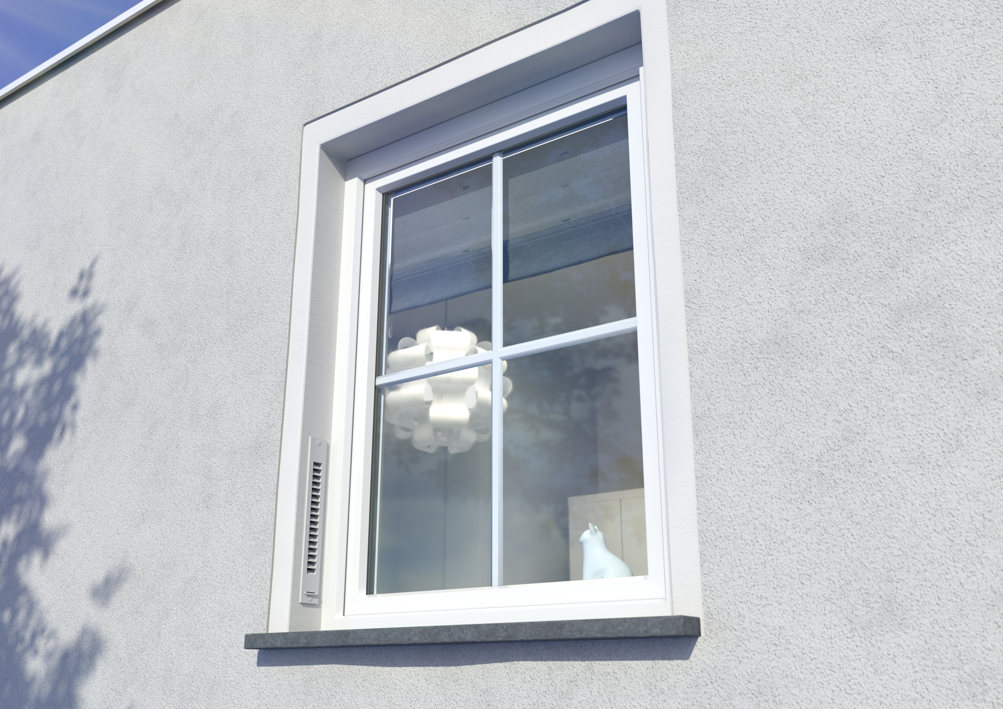 Hausfassade mit Laibungskanal